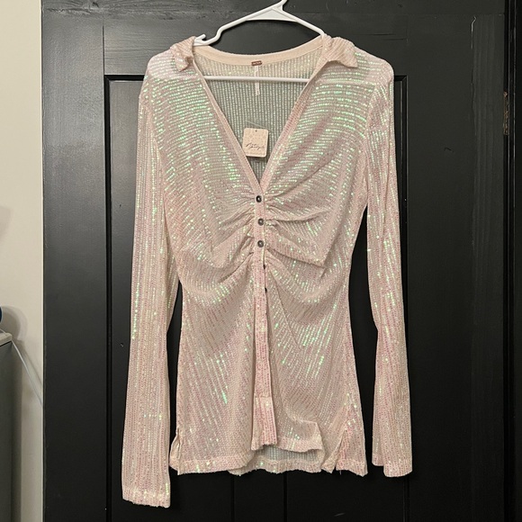 Free People Tops - Free People Sequin Shirtee